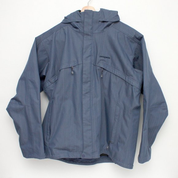 Patagonia Other - Patagonia Men's Outdoor Rain Jacket Large Blue Mesh Lined with Removable Hood